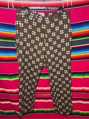 Bogey Boys Golf Pants Brown Checkered “The Best Pant” Size 34